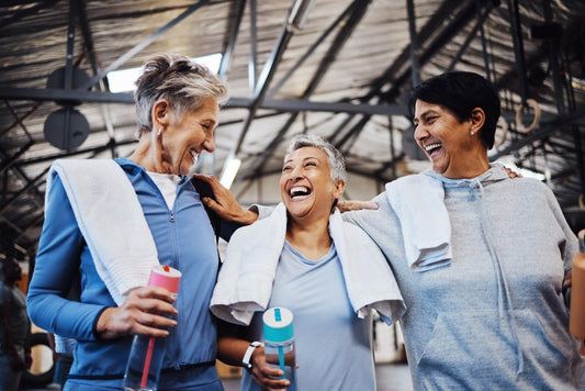 senior woman enjoying cbd and holistic wellness at gym