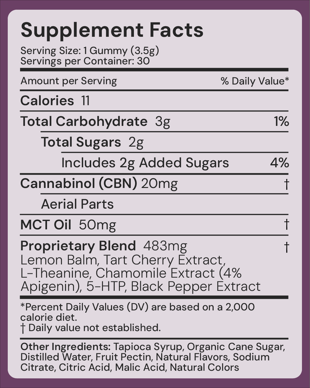 NEW FORMULA THC-Free CBN Gummies For Senior Sleep Solutions | Vanilla & Blueberry (20mg)