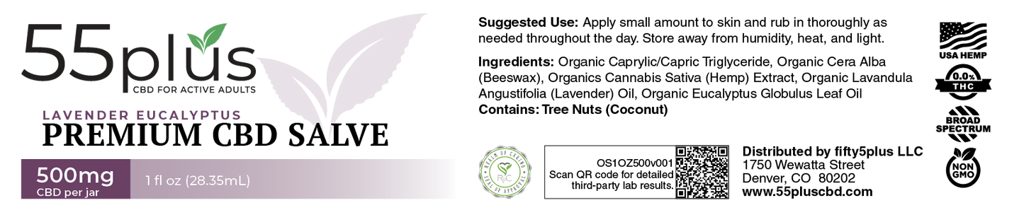 CBD Salve For Holistic Recovery in Older Adults (500mg) - 55plus