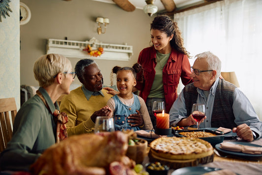 Happy family celebrating thanksgiving