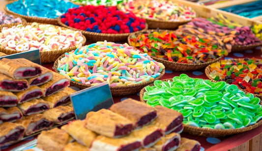 collection of unhealthy sweets that bring mood down for seniors