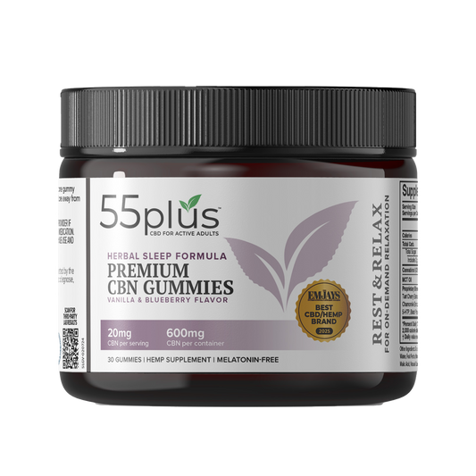 NEW FORMULA THC-Free CBN Gummies For Senior Sleep Solutions | Vanilla & Blueberry (20mg)