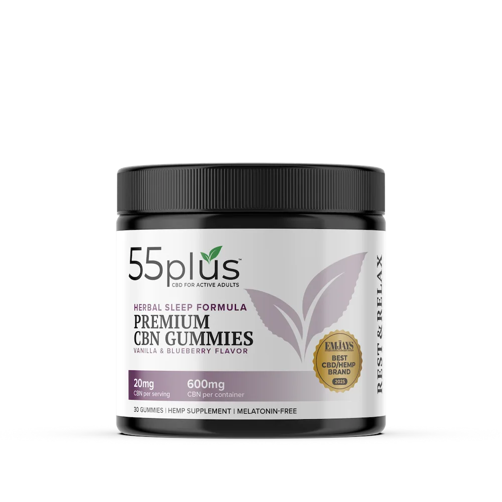 NEW FORMULA THC-Free CBN Gummies For Senior Sleep Solutions | Vanilla & Blueberry (20mg)