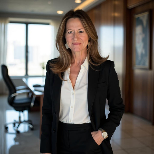 Jennifer DePinto Industry Wellness and 55plus CBD Advisory board member in a professional setting wearing a black blazer and white shirt.