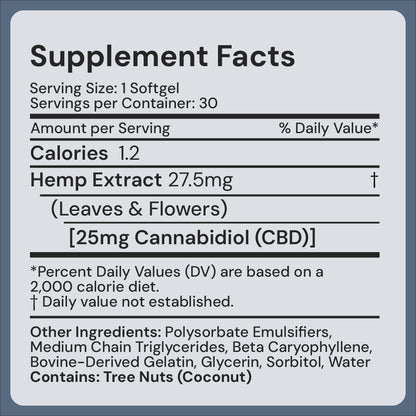 CBD Softgels For Holistic Well-being - Everyday Formula (25mg) - 55plus